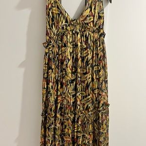 Sezane maxi dress, ties at shoulders, easy to dress up or down, never worn